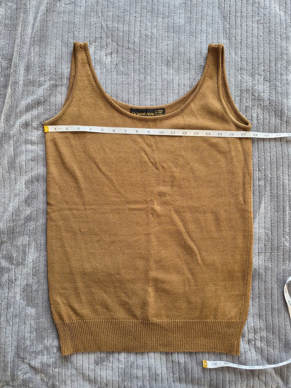 Vintage Donna Karan New York Wool Rayon Knit Sweater Top Brown Small